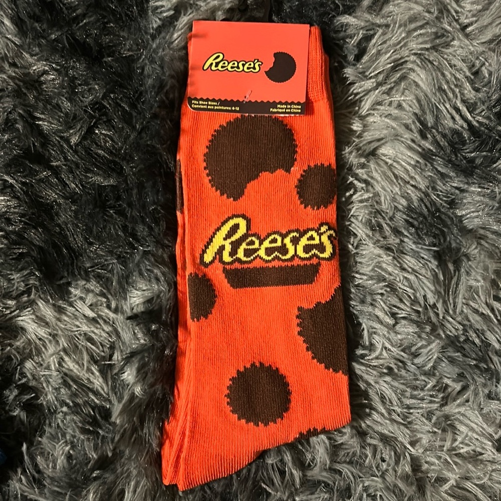 Reese's Orange and Brown Polka Dot Socks